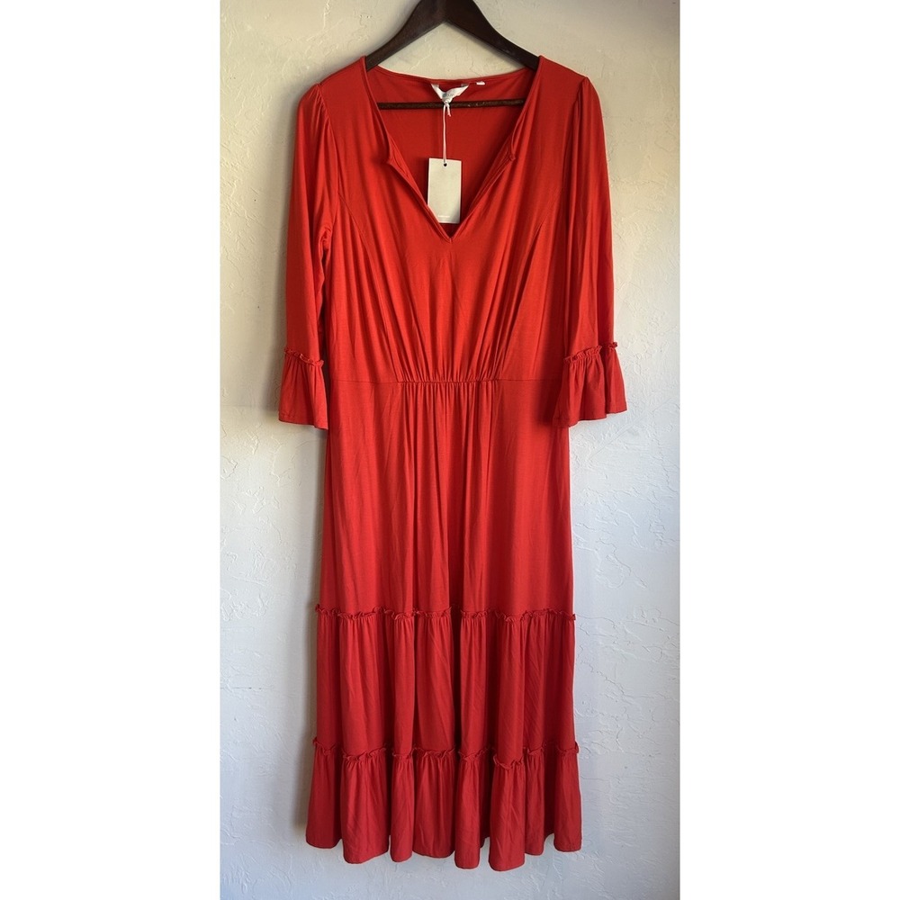 Boden Jordana Tiered Red Midi Maxi‎ Dress NWT 10 Romantic Prairie Bell Resort